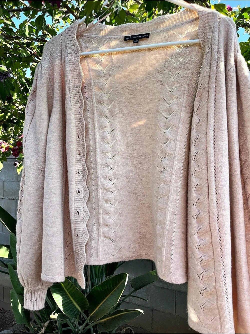 Adrianna Pappel Women's Knit Cardigan in soft Pink